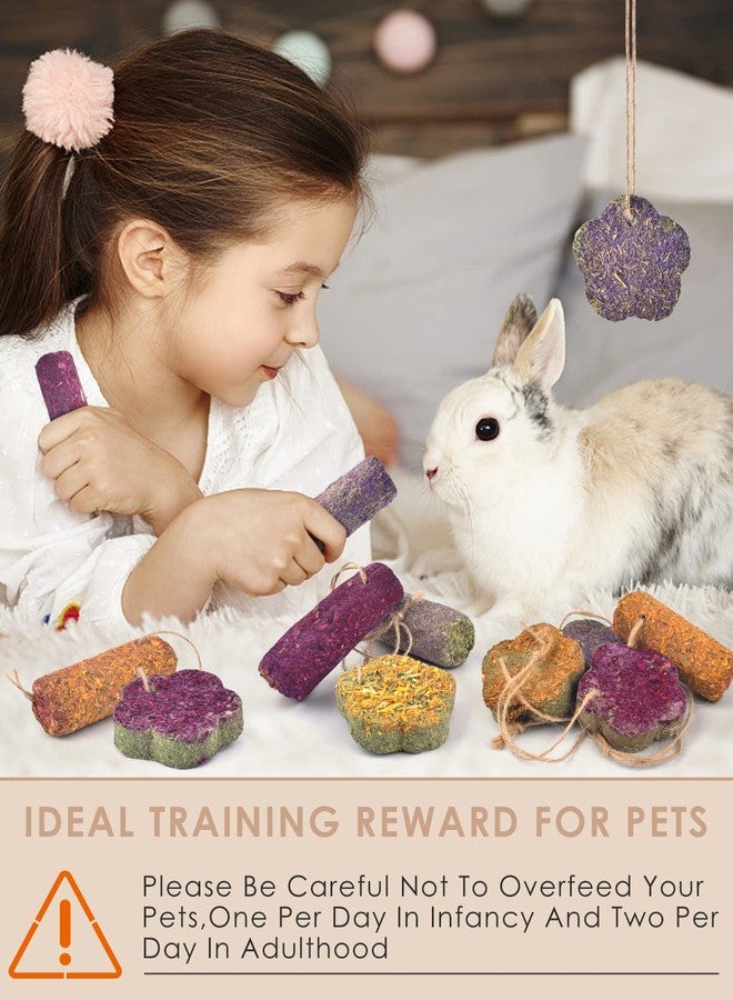 Bissap 12PCS Rabbit Chew Sticks, Hanging Chew Sticks & Cakes Timothy Hay Carrot Strawberry Treat for Bunny Chinchilla Guinea Pig Hamster and Other Small Pets Molar Snack Toy - Image 4